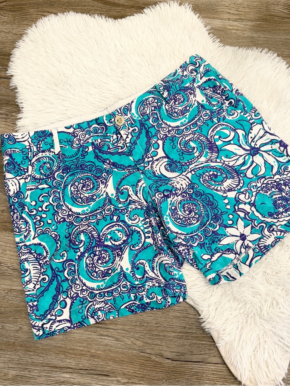 Lilly Pulitzer Jayne Shorts Montauk Print 7 Inch Bermudas 14 Resort Vacation